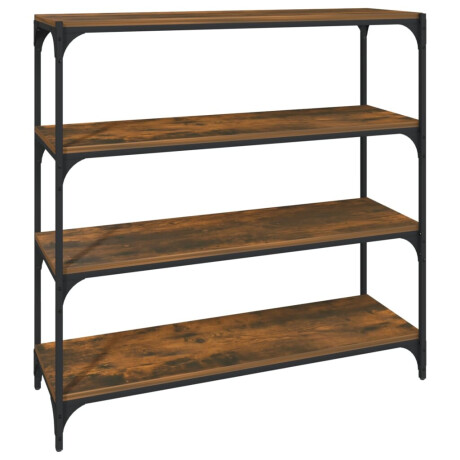 vidaXL Boekenkast 100x33x100 cm bewerkt hout en staal gerookt eiken afbeelding2 - 1