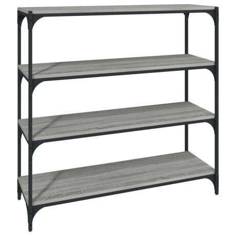 vidaXL Boekenkast 100x33x100 cm hout en staal grijs sonoma eikenkleur afbeelding2 - 1
