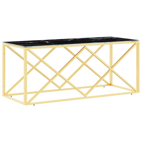 vidaXL Salontafel 110x45x45 cm roestvrij staal en glas afbeelding2 - 1