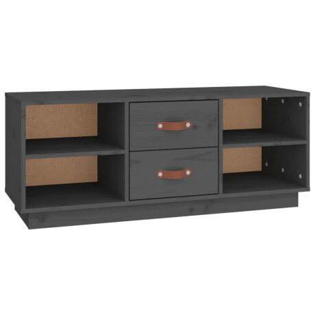 vidaXL Tv-meubel 100x34x40 cm massief grenenhout grijs afbeelding2 - 1