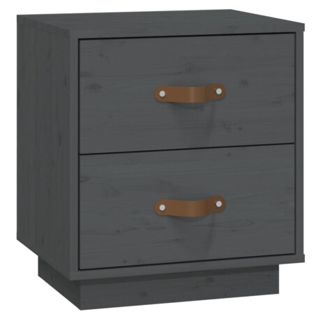 vidaXL Nachtkastje 40x34x45 cm massief grenenhout grijs afbeelding2 - 1