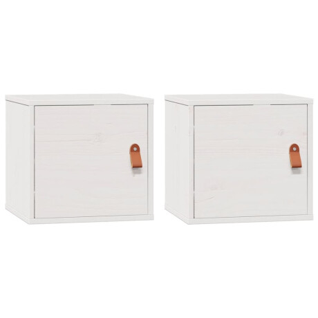 vidaXL Wandkasten 2 st 31,5x30x30 cm massief grenenhout wit afbeelding2 - 1