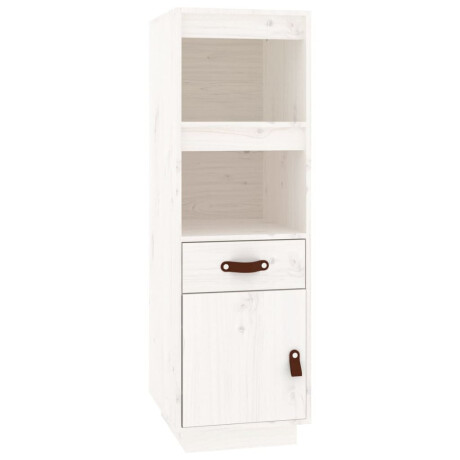 vidaXL Hoge kast 34x40x108,5 cm massief grenenhout wit afbeelding2 - 1