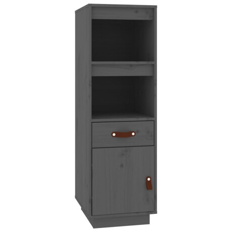 vidaXL Hoge kast 34x40x108,5 cm massief grenenhout grijs afbeelding2 - 1
