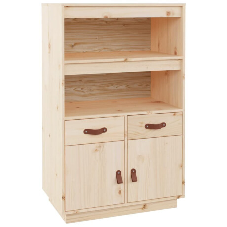 vidaXL Hoge kast 67x40x108,5 cm massief grenenhout afbeelding2 - 1