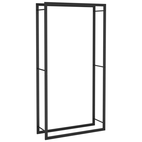 vidaXL Haardhoutrek 80x28x154 cm staal matzwart afbeelding2 - 1