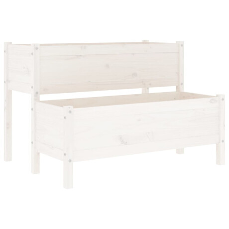 vidaXL Plantenbak 110x84x75 cm massief grenenhout wit afbeelding2 - 1