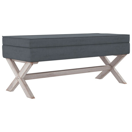 vidaXL Opbergkruk 110x45x49 cm fluweel donkergrijs afbeelding2 - 1