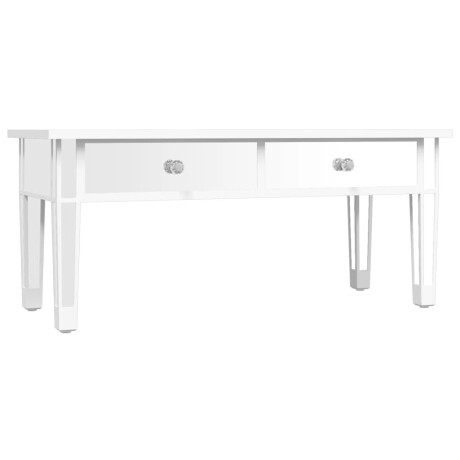 vidaXL Salontafel gespiegeld 106x45x45 cm bewerkt hout en glas afbeelding2 - 1