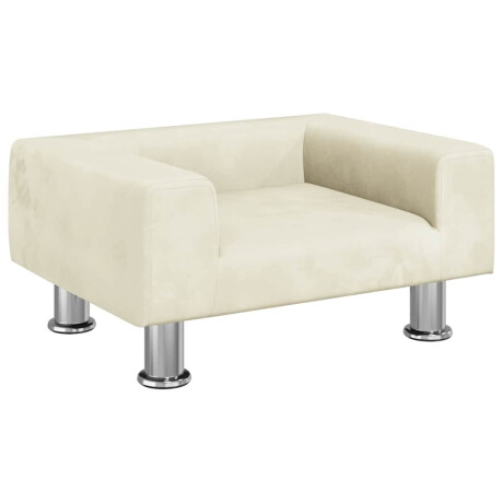 vidaXL Hondenmand 50x40x26,5 cm fluweel crèmekleurig afbeelding2 - 1