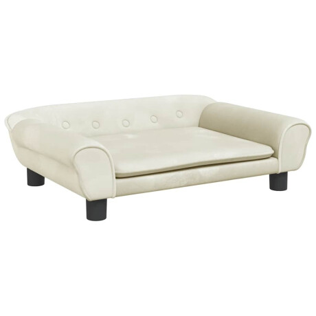 vidaXL Hondenmand 70x48x22 cm fluweel crèmekleurig afbeelding2 - 1
