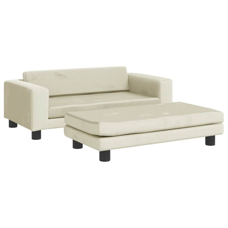 vidaXL Hondenmand met verlengstuk 100x50x30 cm fluweel crèmekleurig afbeelding2 - 1