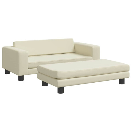 vidaXL Hondenmand met verlengstuk 100x50x30 cm kunstleer crèmekleurig afbeelding2 - 1