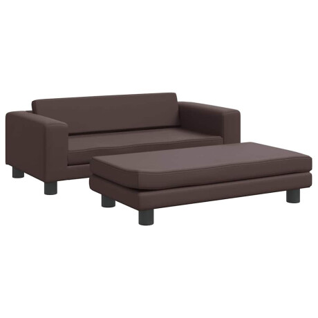 vidaXL Hondenmand met verlengstuk 100x50x30 cm kunstleer bruin afbeelding2 - 1
