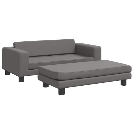 vidaXL Hondenmand met verlengstuk 100x50x30 cm kunstleer grijs afbeelding2 - 1