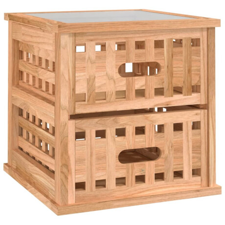 vidaXL Nachtkastje 34x34x34 cm massief walnotenhout afbeelding2 - 1
