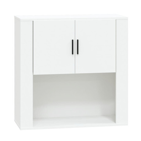 vidaXL Wandkast 80x33x80 cm bewerkt hout wit afbeelding2 - 1
