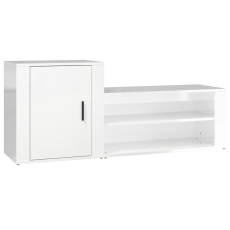 vidaXL Schoenenkast 130x35x54 cm bewerkt hout hoogglans wit afbeelding2 - 1