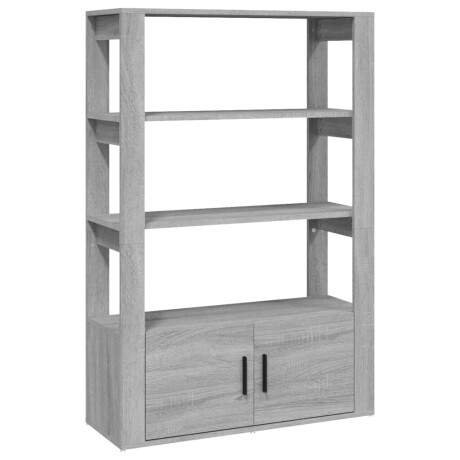 vidaXL Dressoir 80x30x119,5 cm bewerkt hout grijs sonoma eikenkleurig afbeelding2 - 1
