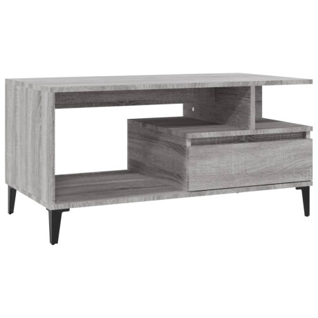 vidaXL Salontafel 90x49x45 cm bewerkt hout grijs sonoma afbeelding2 - 1