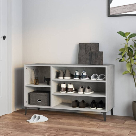 vidaXL Schoenenkast 102x36x60 cm bewerkt hout betongrijs afbeelding2 - 1