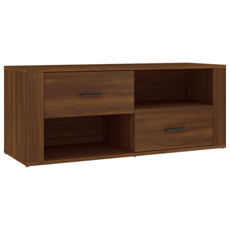 vidaXL Tv-meubel 100x35x40 cm bewerkt hout bruin eikenkleur afbeelding2 - 1