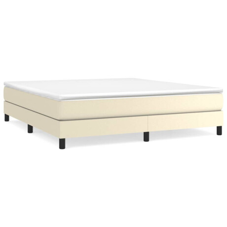 vidaXL Boxspring bed kunstleer crèmekleurig 180x200 cm afbeelding2 - 1