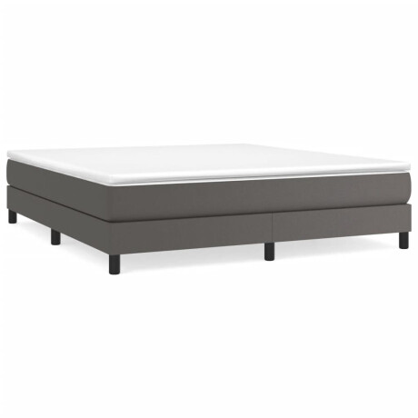 vidaXL Boxspring bed kunstleer grijs 180x200 cm afbeelding2 - 1