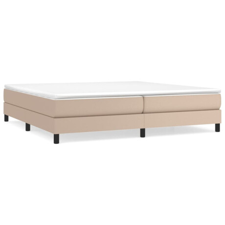 vidaXL Boxspring bed kunstleer cappuccinokleurig 200x200 cm afbeelding2 - 1