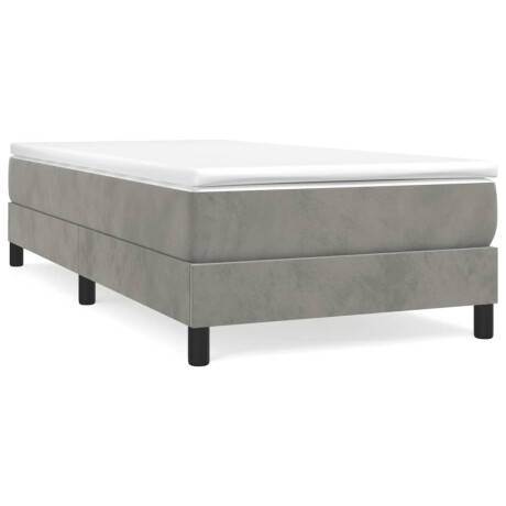 vidaXL Boxspring bed 90x190 cm fluweel lichtgrijs afbeelding2 - 1