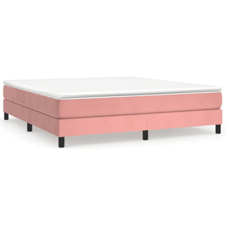 vidaXL Bedframe fluweel roze 160x200 cm afbeelding2 - 1