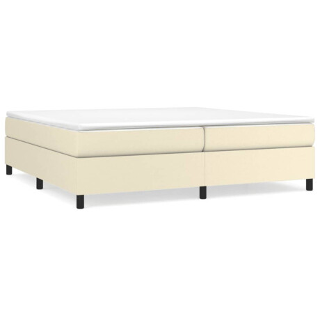 vidaXL Boxspring bed kunstleer crèmekleurig 200x200 cm afbeelding2 - 1