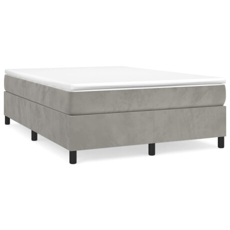 vidaXL Boxspring bed 140x200 cm fluweel lichtgrijs afbeelding2 - 1