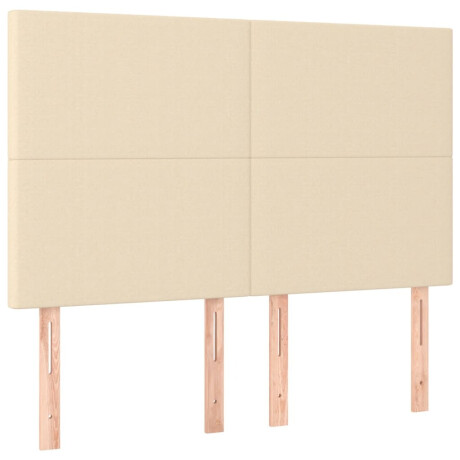 vidaXL Hoofdbord crème 144x5x118/128 cm stof afbeelding2 - 1