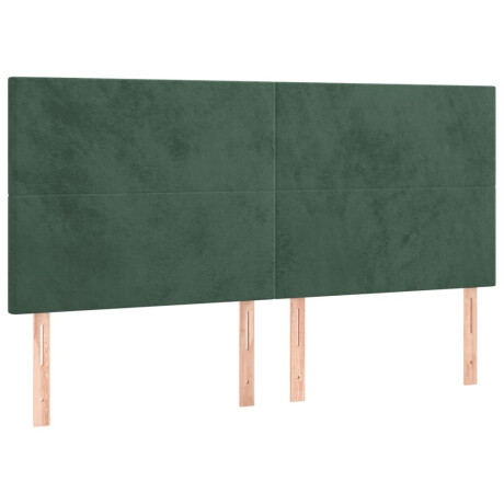 vidaXL Hoofdborden 4 st 100x5x78/88 cm fluweel donkergroen afbeelding2 - 1