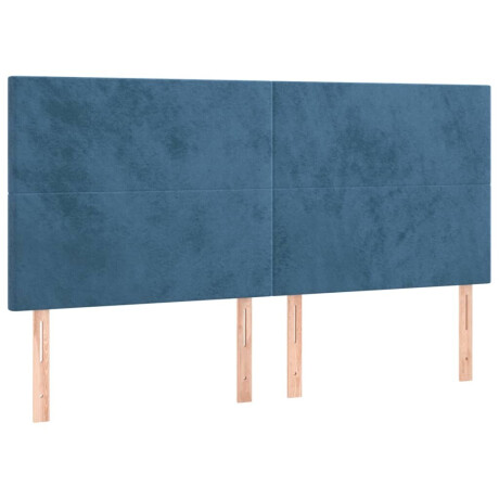 vidaXL Hoofdbord donkerblauw 200x5x118/128 cm fluweel afbeelding2 - 1