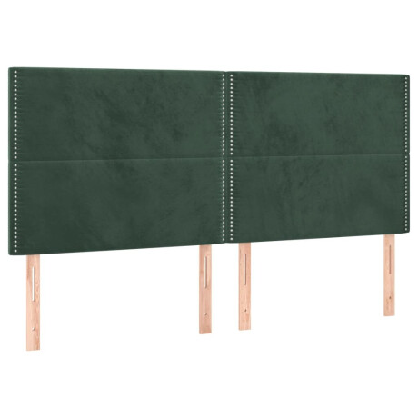 vidaXL Hoofdborden 4 st 80x5x78/88 cm fluweel donkergroen afbeelding2 - 1