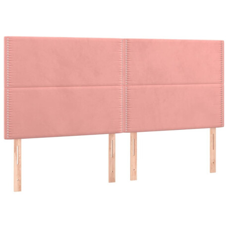 vidaXL Hoofdborden 4 st 90x5x78/88 cm fluweel roze afbeelding2 - 1