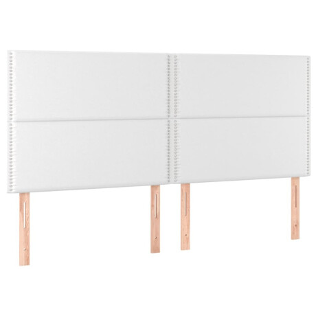 vidaXL Hoofdborden 4 st 100x5x78/88 cm kunstleer wit afbeelding2 - 1