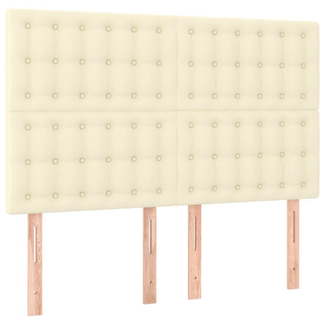 vidaXL Hoofdbord crème 144x5x118/128 cm kunstleer afbeelding2 - 1