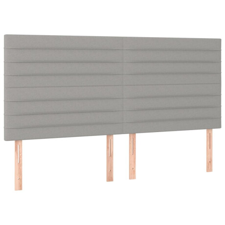 vidaXL Hoofdbord lichtgrijs 160x5x118/128 cm stof afbeelding2 - 1