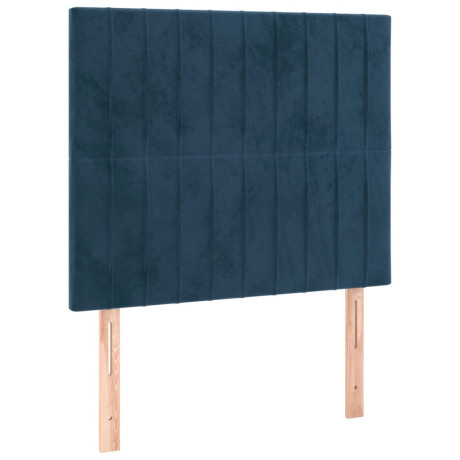 vidaXL Hoofdborden 2 st 90x5x78/88 cm fluweel donkerblauw afbeelding2 - 1