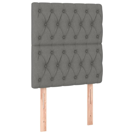 vidaXL Hoofdbord donkergrijs 80x7x118/128 cm Stof afbeelding2 - 1