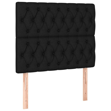 vidaXL Hoofdbord zwart 90x7x118/128 cm Stof afbeelding2 - 1