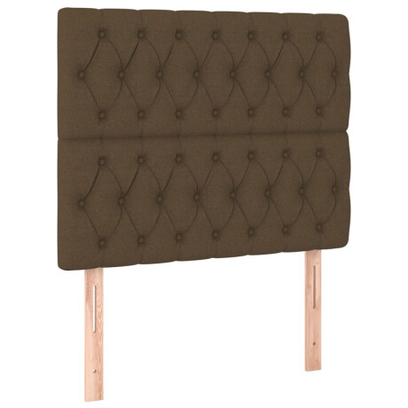 vidaXL Hoofdbord donkerbruin 100x7x118/128 cm stof afbeelding2 - 1