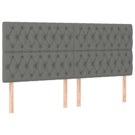 vidaXL Hoofdbord donkergrijs 200x7x118/128 cm Stof afbeelding2 - 1
