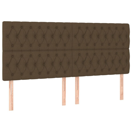 vidaXL Hoofdbord donkerbruin 200x7x118/128 cm stof afbeelding2 - 1
