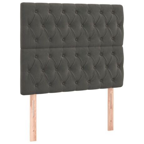 vidaXL Hoofdbord donkergrijs 100x7x118/128 cm Fluweel afbeelding2 - 1