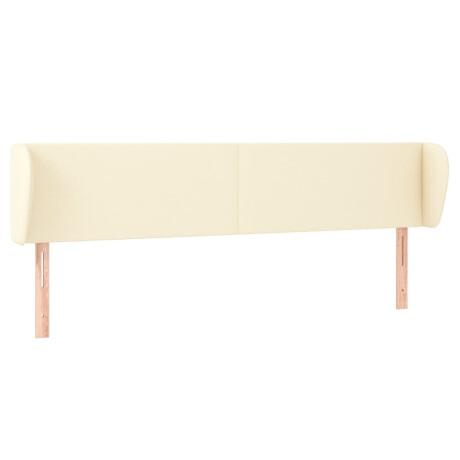 vidaXL Hoofdbord met randen 203x23x78/88 cm kunstleer crèmekleurig afbeelding2 - 1