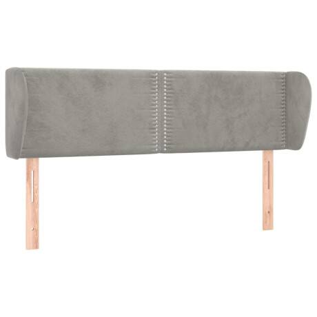 vidaXL Hoofdbord met randen 147x23x78/88 cm fluweel lichtgrijs afbeelding2 - 1